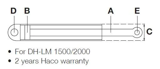 Liftcylinder HC37 Haco to Suit DH-LM 1500/2000 (CH37.060.35.0310.R)
