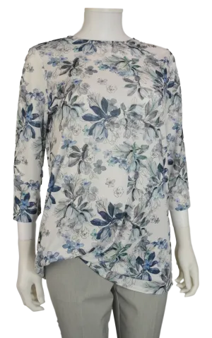 Lisette L Sport 28" Wildwood Print 3/4 Sleeve Shirt with Rushed Bottom (LS347308)
