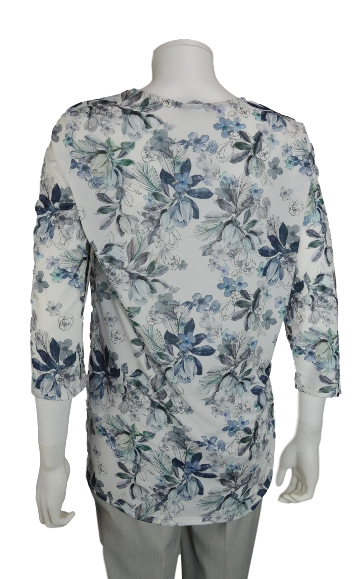 Lisette L Sport 28" Wildwood Print 3/4 Sleeve Shirt with Rushed Bottom (LS347308)