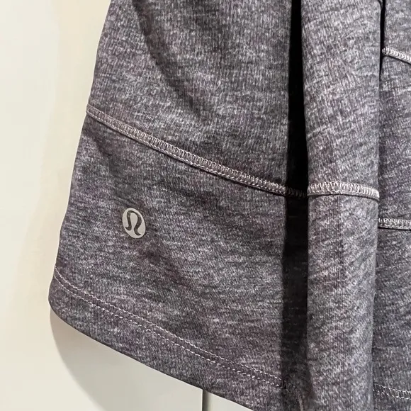 Lululemon Heathered Texture Printed Grey Deep Coal Vintage Pink Pace Rival Skirt
