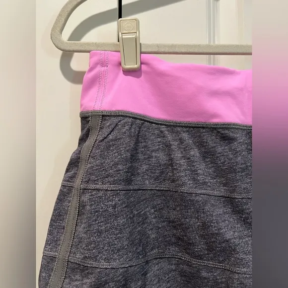 Lululemon Heathered Texture Printed Grey Deep Coal Vintage Pink Pace Rival Skirt