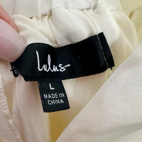 LuLus Elegant Destiny Cream Bow Midi Dress