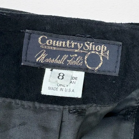 Marshall Fields Country Shop Vintage Black Suede Skirt