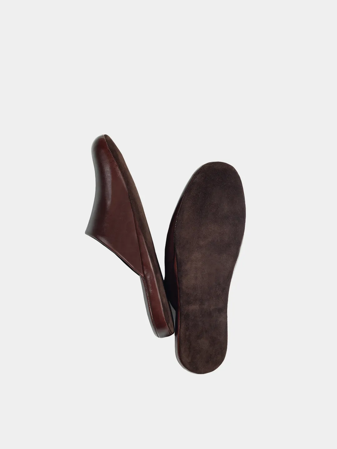 Men's slippers brown Model 1208 RABATA Leather