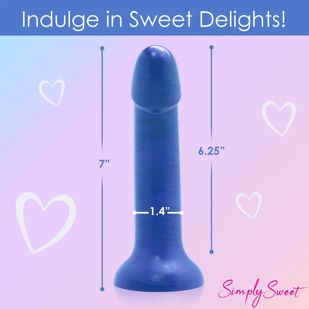 Metallic Platinum Silicone 7 Inch Dildo