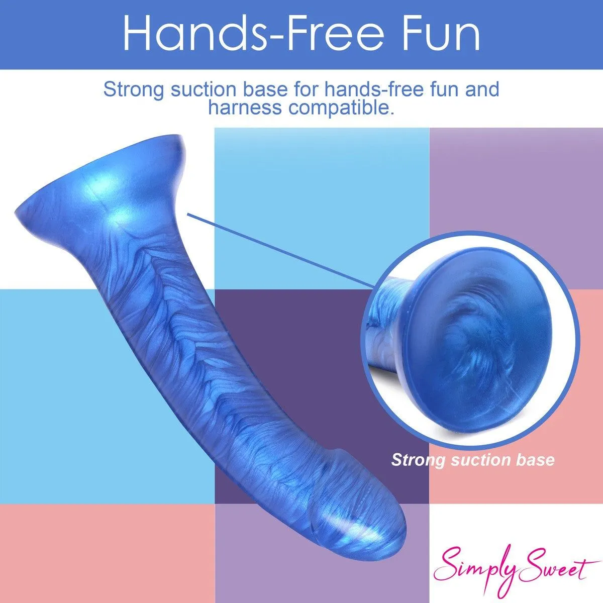 Metallic Platinum Silicone 7 Inch Dildo