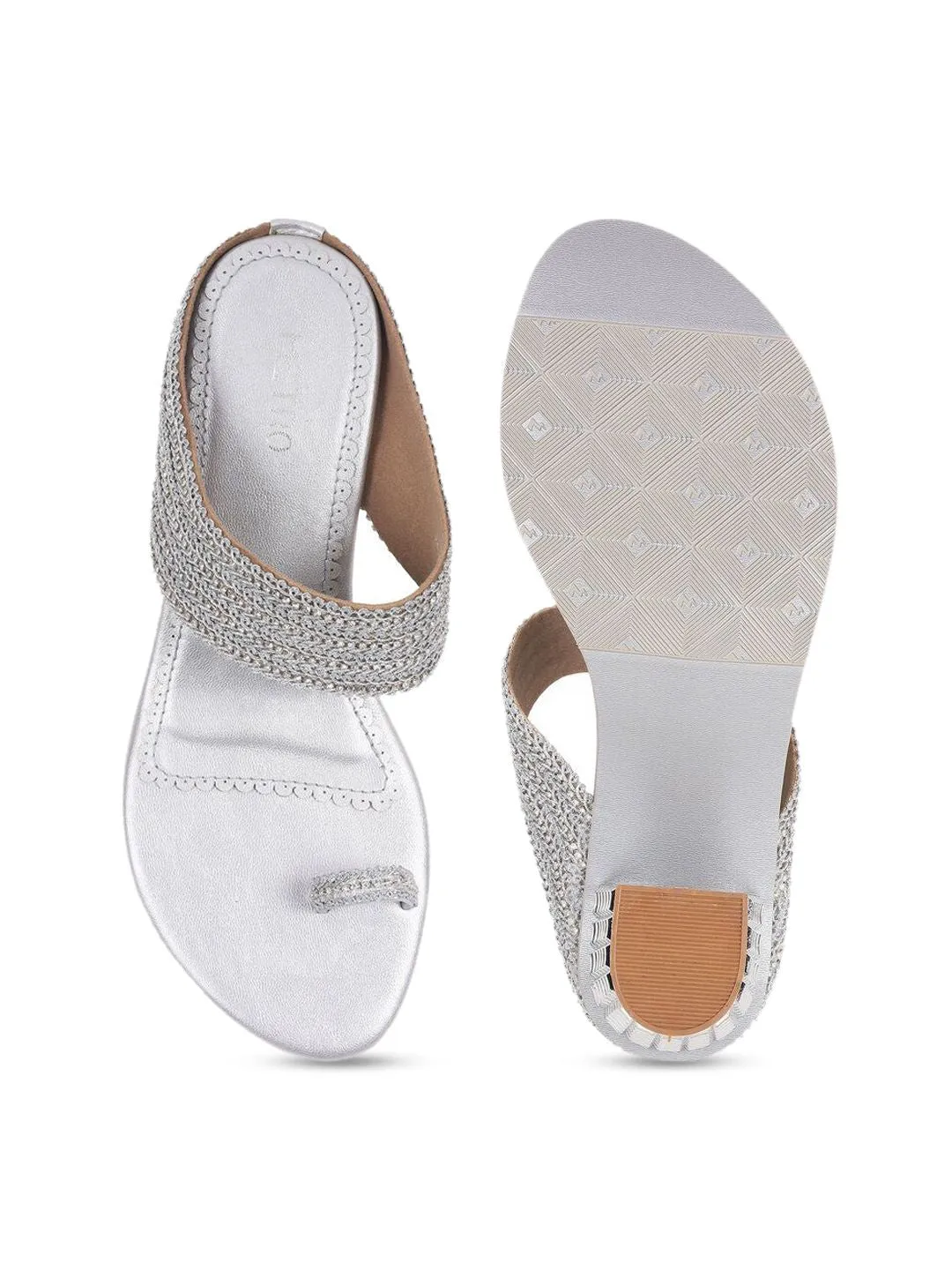 Metro Women Ethnic - Embellished Block Sandals