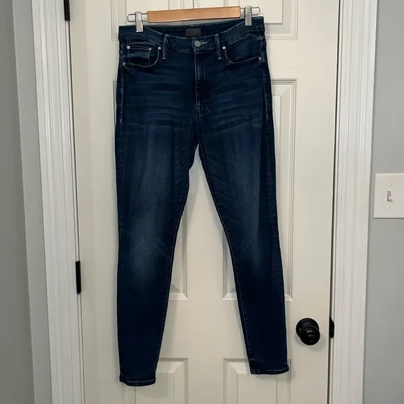 Mother Women’s High Waisted Looker Dark Wash Skinny Jeans Sz 28 Stretch
