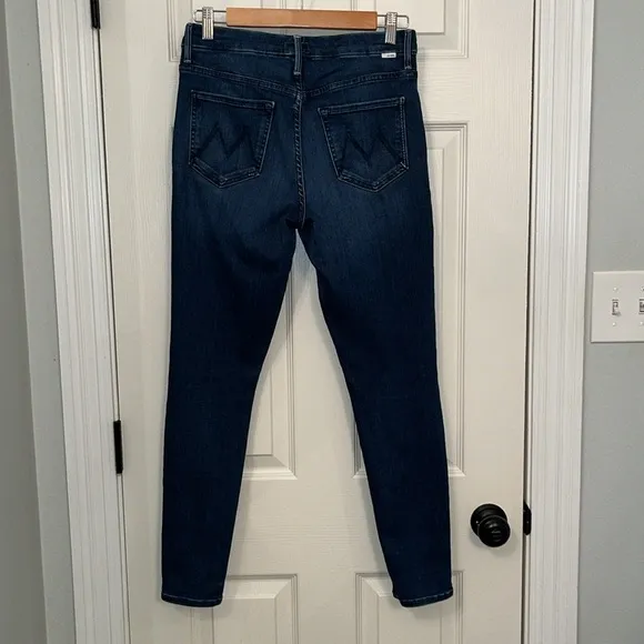 Mother Women’s High Waisted Looker Dark Wash Skinny Jeans Sz 28 Stretch