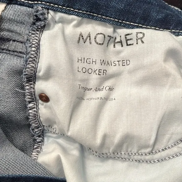 Mother Women’s High Waisted Looker Dark Wash Skinny Jeans Sz 28 Stretch