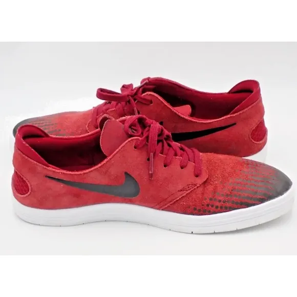 Nike Men's SB Lunar One Shot Dark Red 631044-601 Skateboard Shoes Size 10