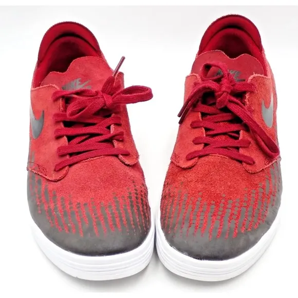Nike Men's SB Lunar One Shot Dark Red 631044-601 Skateboard Shoes Size 10