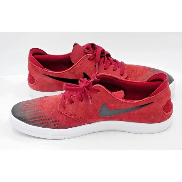 Nike Men's SB Lunar One Shot Dark Red 631044-601 Skateboard Shoes Size 10