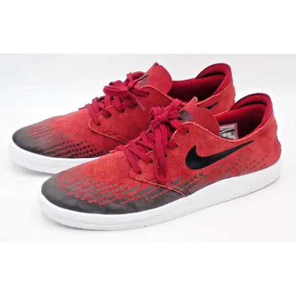 Nike Men's SB Lunar One Shot Dark Red 631044-601 Skateboard Shoes Size 10