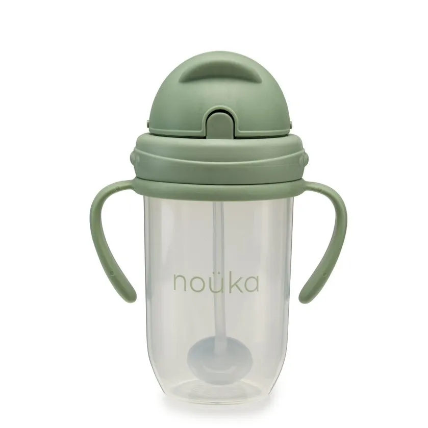 noüka Non-Spill Weighted Straw Cup  9 oz - Moss (Min. of 2 PK, Multiples of 2 PK)