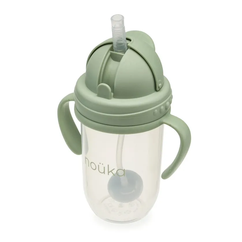 noüka Non-Spill Weighted Straw Cup  9 oz - Moss (Min. of 2 PK, Multiples of 2 PK)