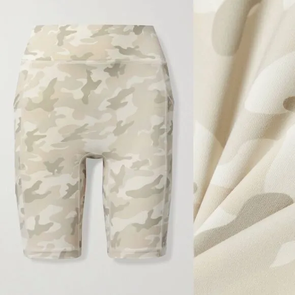 NWT All Access Center Stage Camo Bike Shorts in Sand Camo L