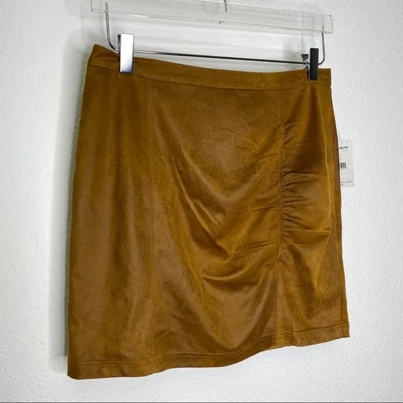 NWT Free People Rumi Rouched Faux Suede Skirt