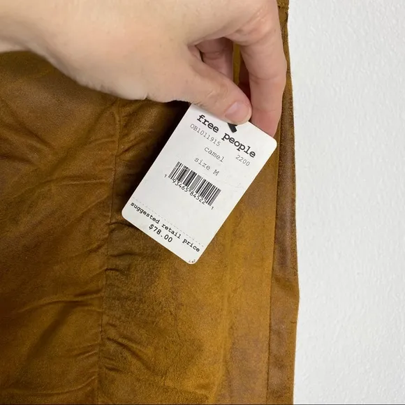 NWT Free People Rumi Rouched Faux Suede Skirt