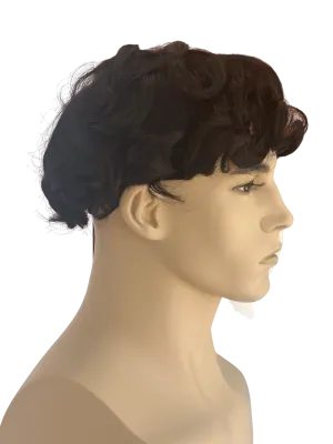 Off Black Free Parting Hair System for Men Toupee Hairpiece Wavy Natural Lightweight Breezy
