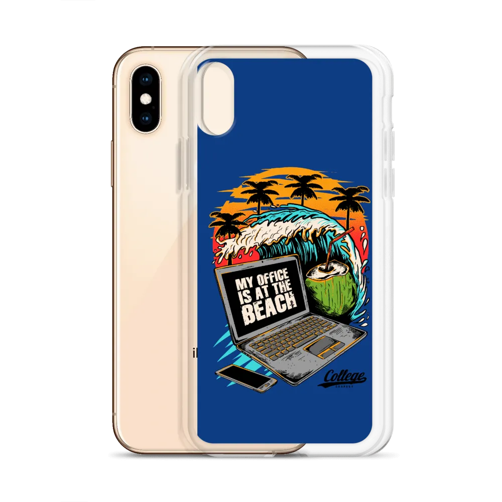 Office At The Beach iPhone Case - Blue