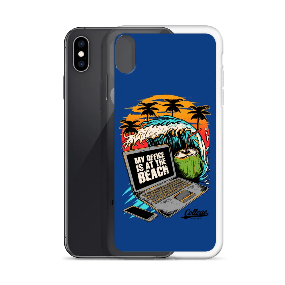 Office At The Beach iPhone Case - Blue