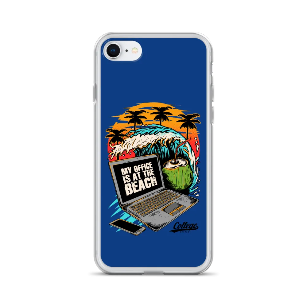 Office At The Beach iPhone Case - Blue