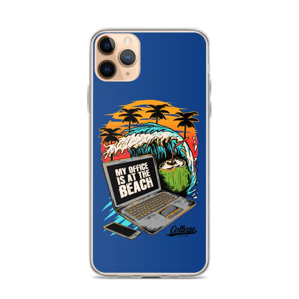 Office At The Beach iPhone Case - Blue