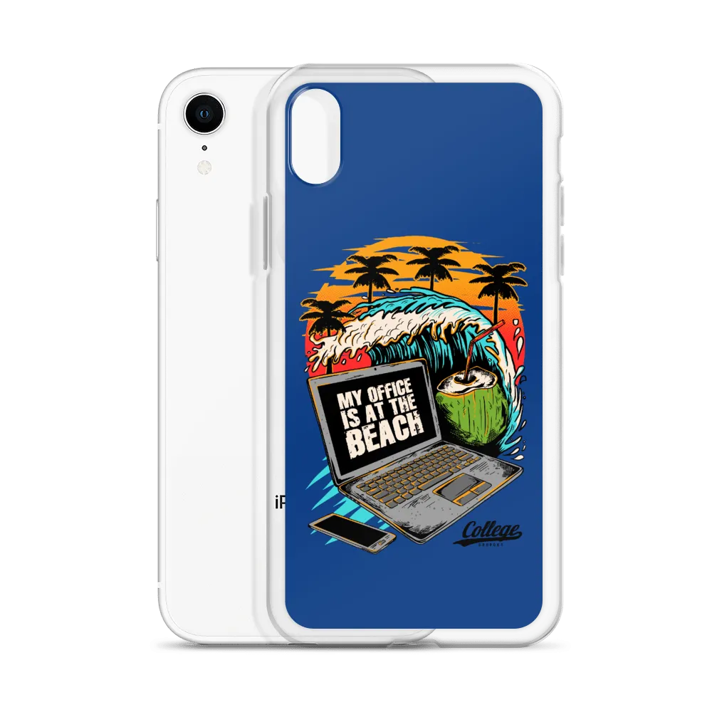 Office At The Beach iPhone Case - Blue