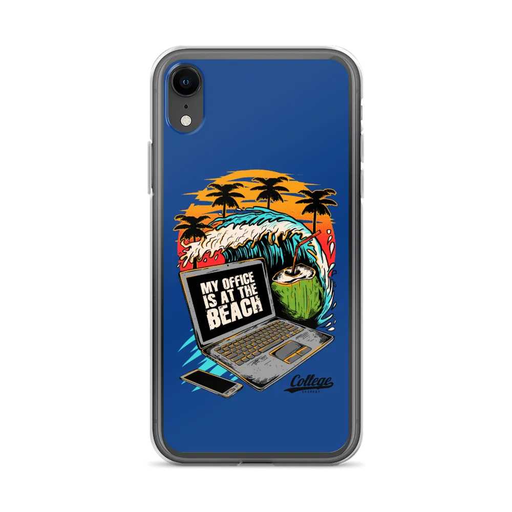 Office At The Beach iPhone Case - Blue