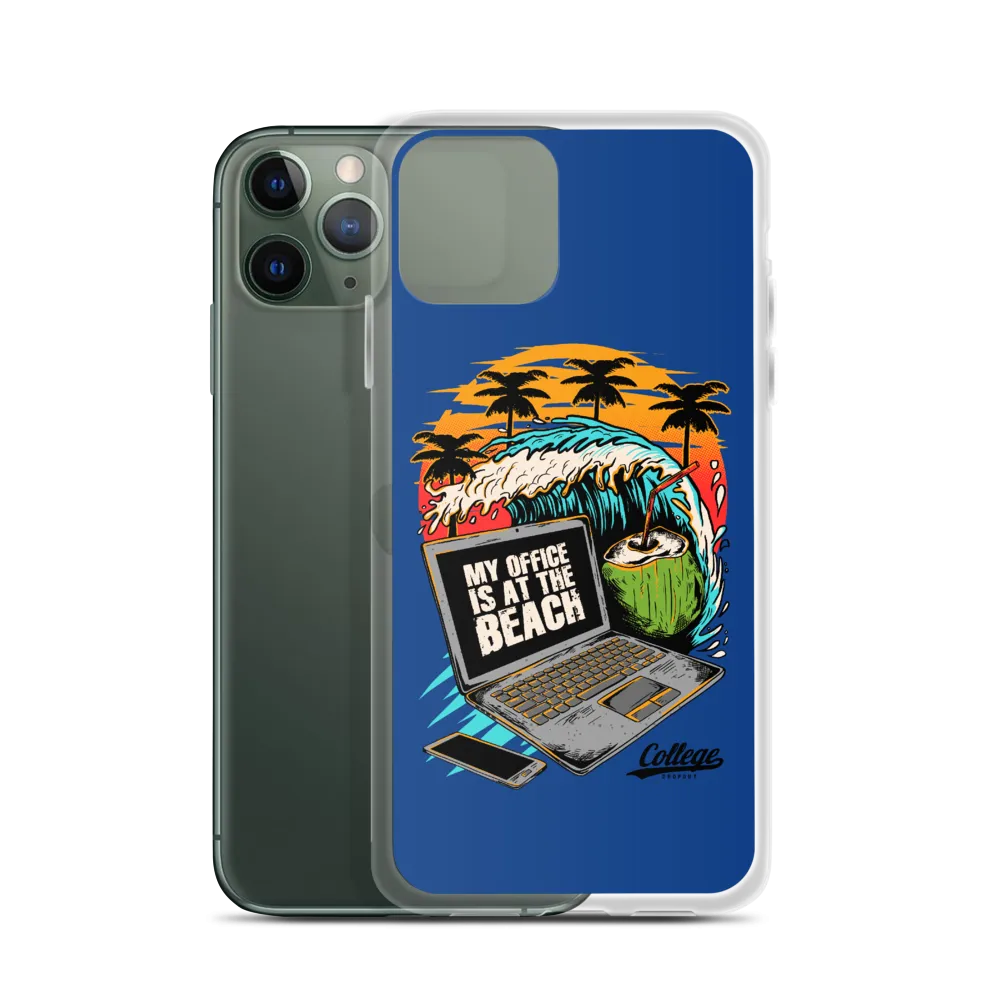 Office At The Beach iPhone Case - Blue