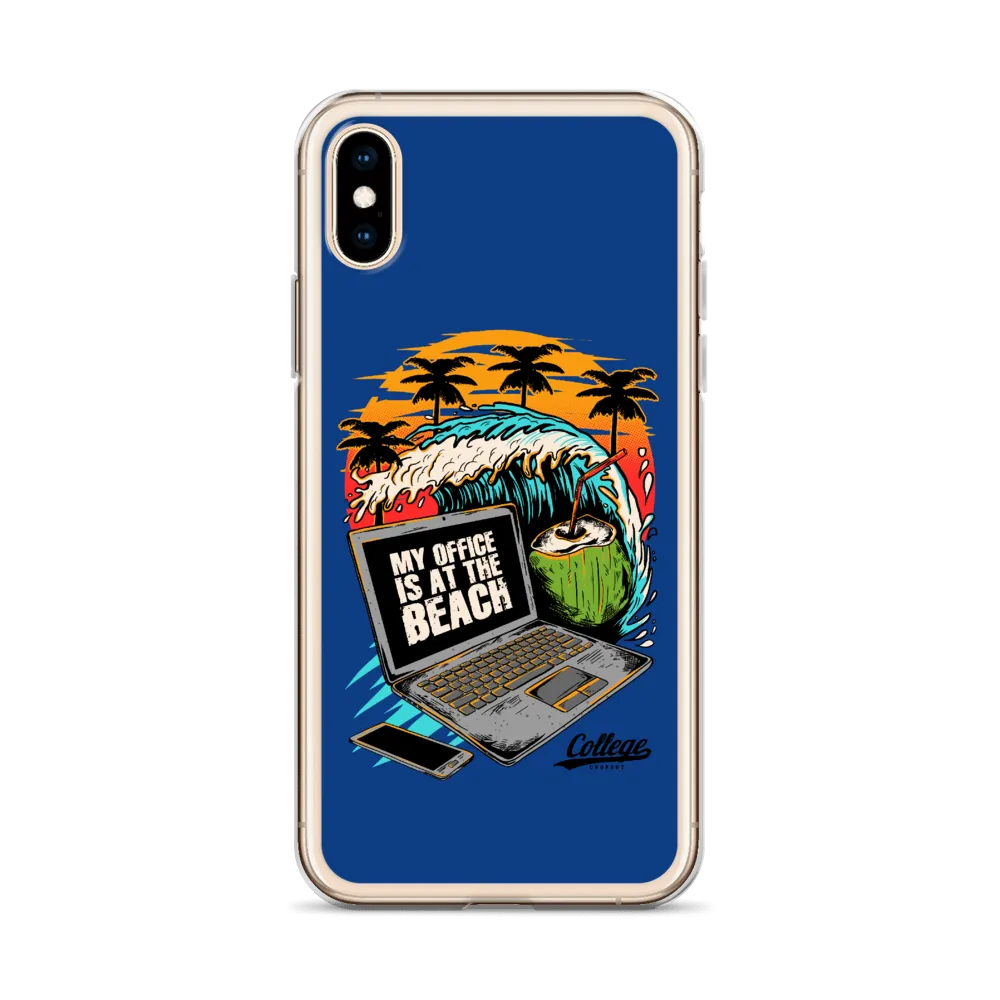 Office At The Beach iPhone Case - Blue