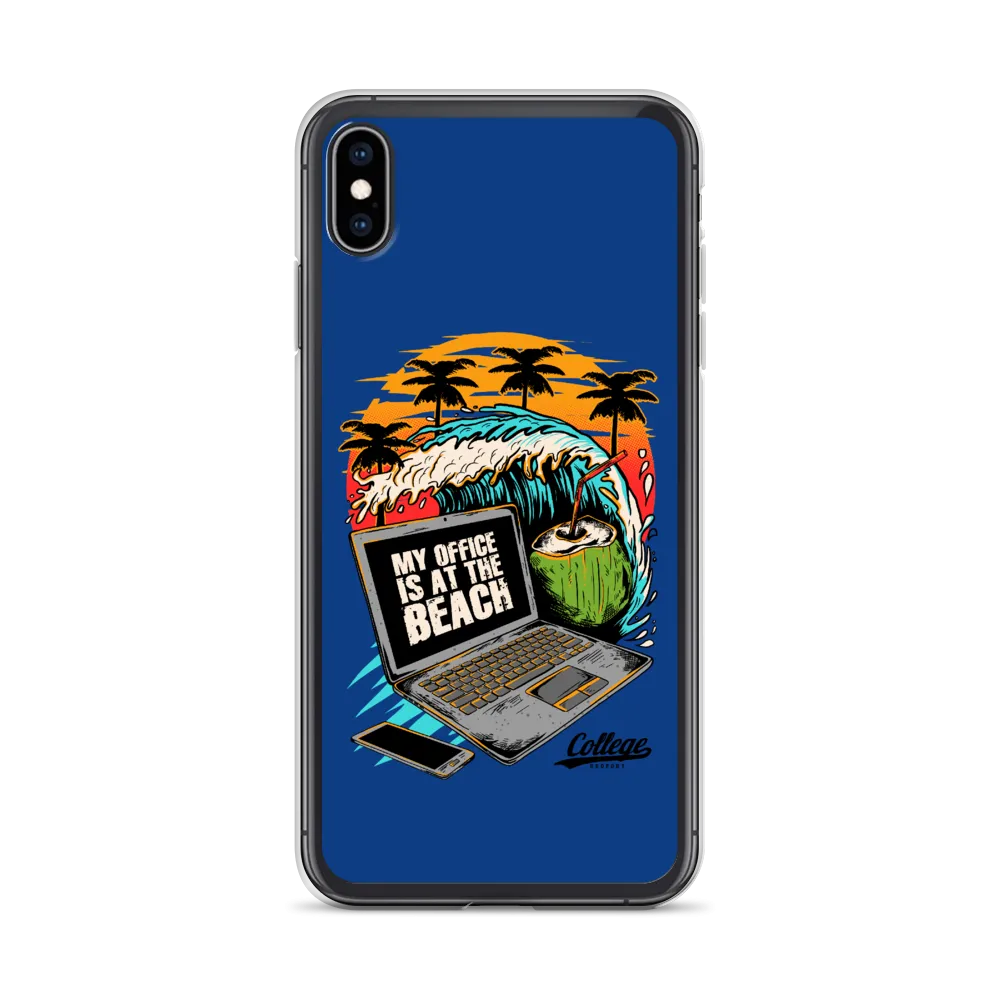 Office At The Beach iPhone Case - Blue