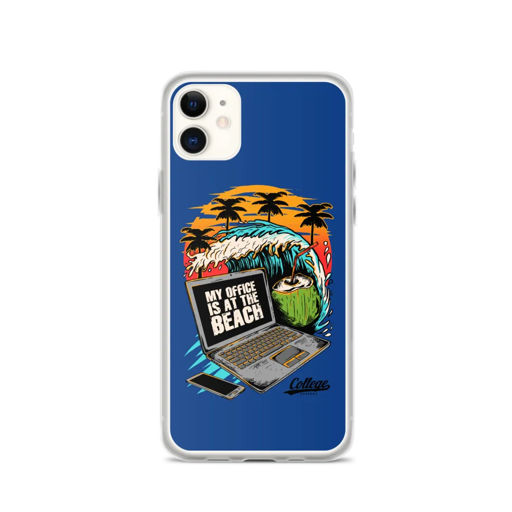 Office At The Beach iPhone Case - Blue