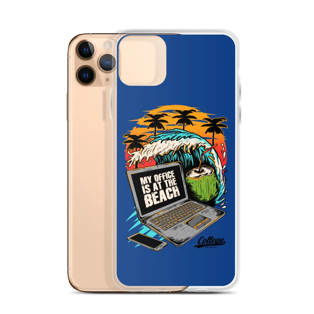 Office At The Beach iPhone Case - Blue