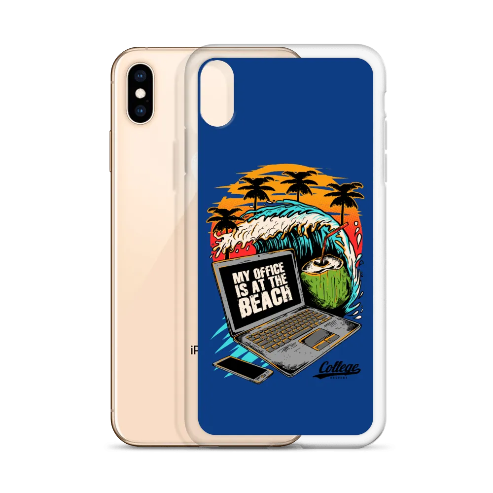 Office At The Beach iPhone Case - Blue