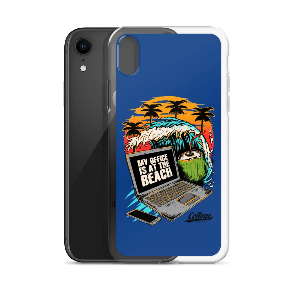 Office At The Beach iPhone Case - Blue