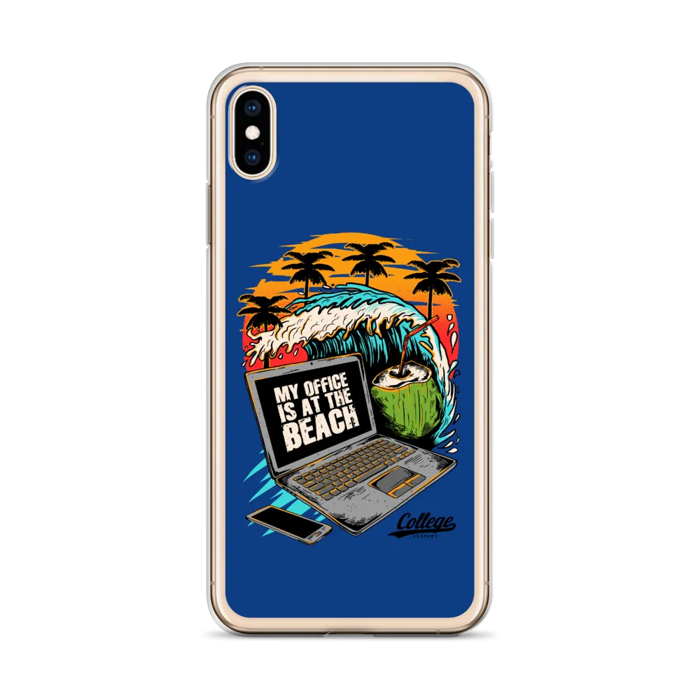 Office At The Beach iPhone Case - Blue