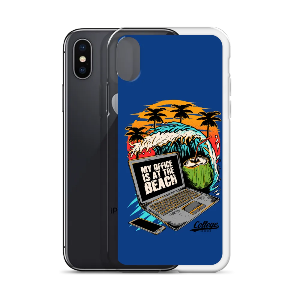 Office At The Beach iPhone Case - Blue