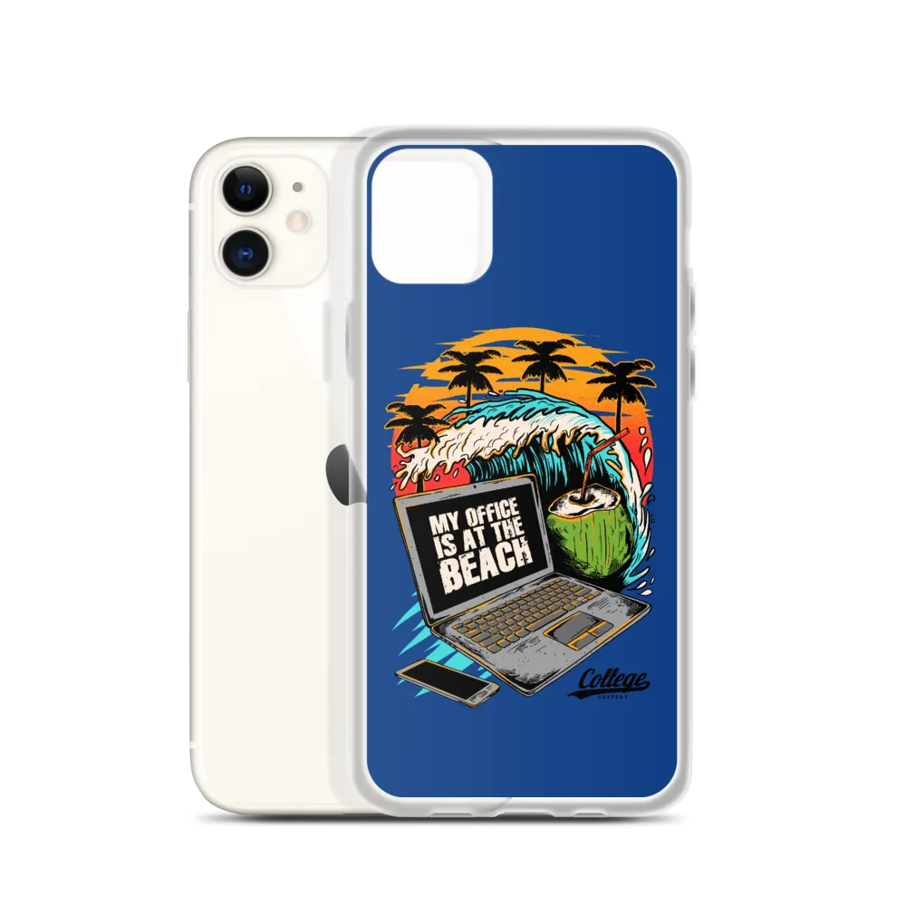 Office At The Beach iPhone Case - Blue
