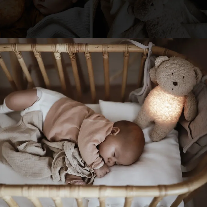 Organic Cotton Humming Bear with Night Light (Polar)