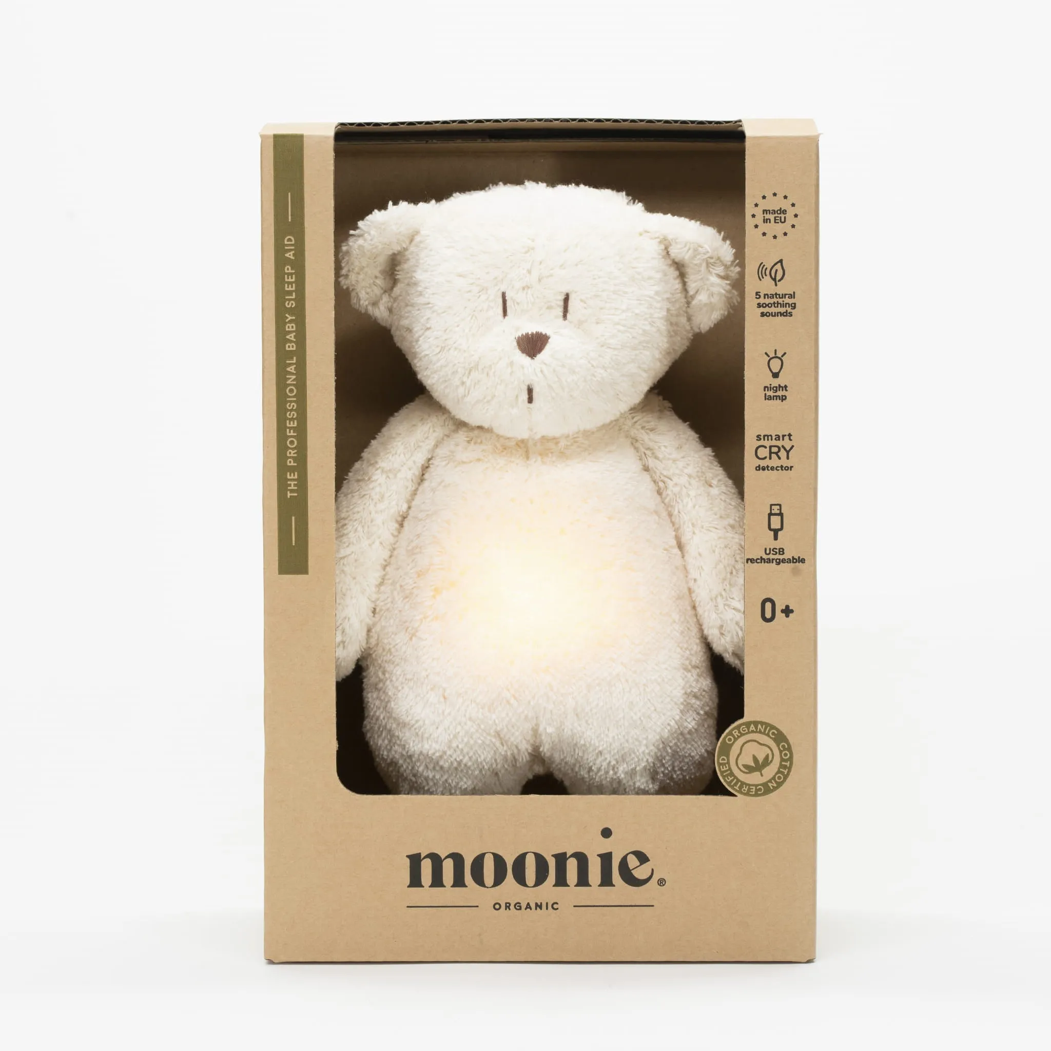 Organic Cotton Humming Bear with Night Light (Polar)