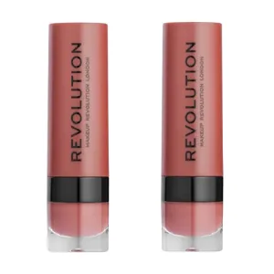 Pack of 2 Makeup Revolution Beauty Matte Lipstick, Heart Race 113