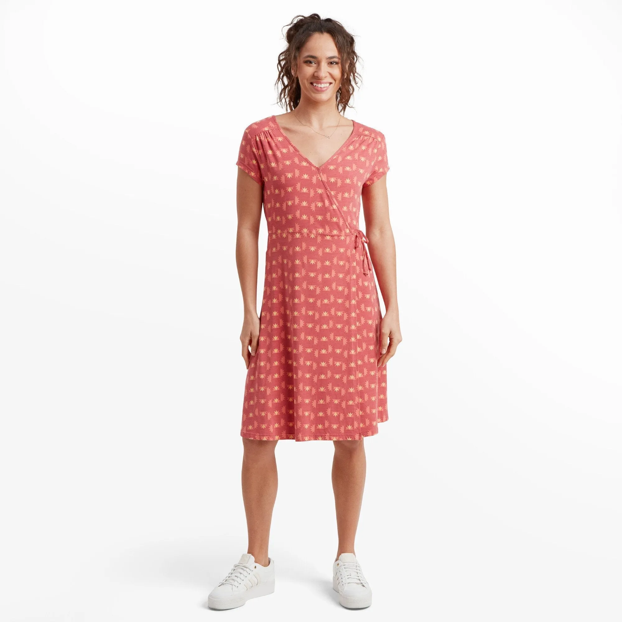 Padma Wrap Dress - Mineral Red Nepal Star Light
