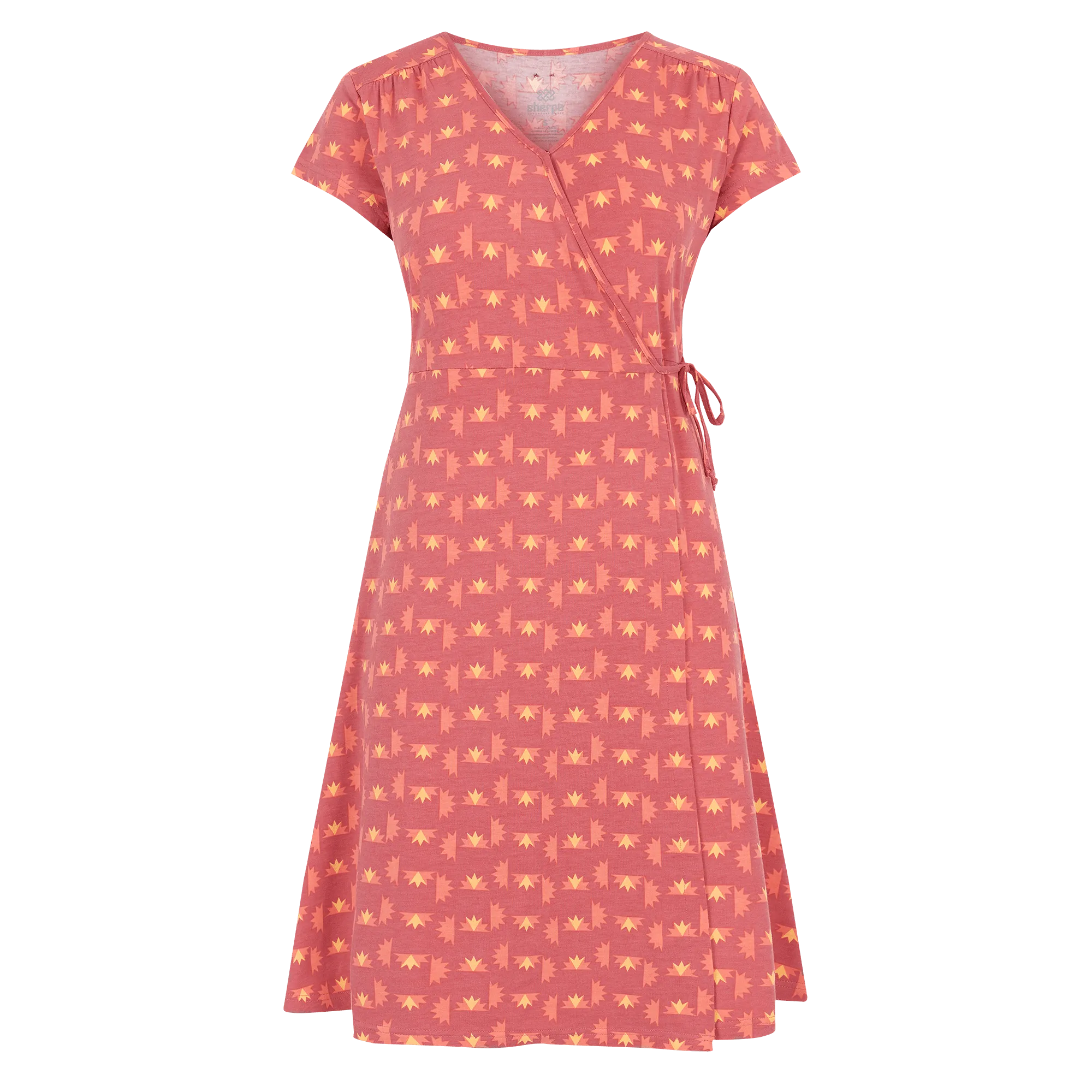 Padma Wrap Dress - Mineral Red Nepal Star Light