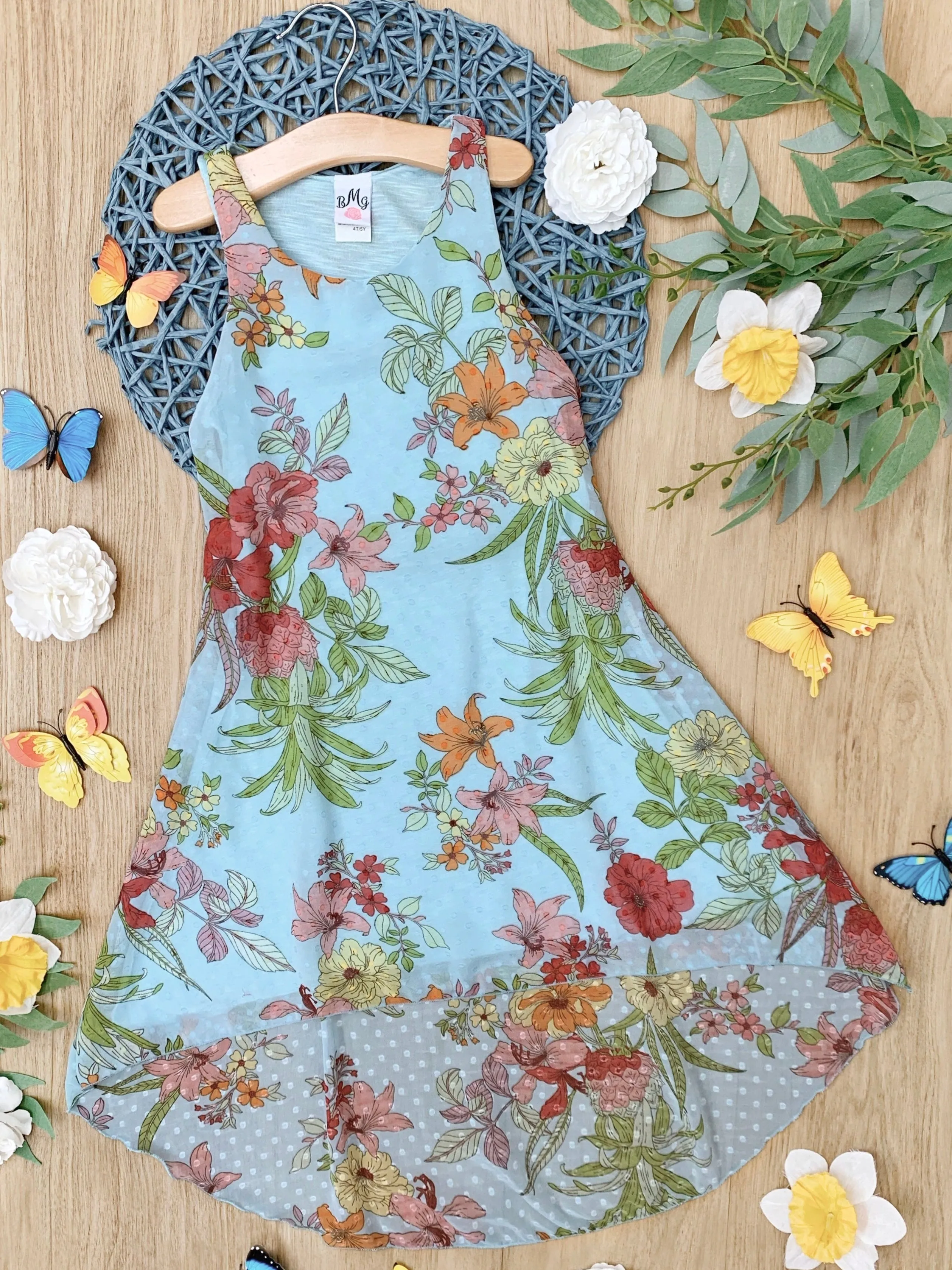 Paradise Dreams Sleeveless Hi-Lo Dress