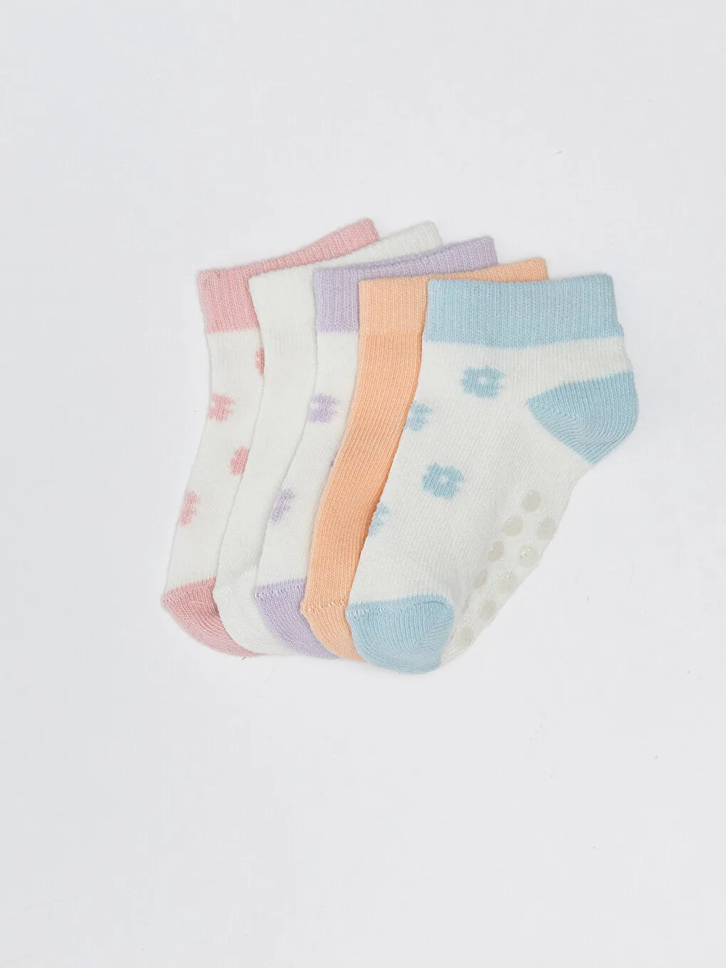 Patterned Baby Girl Booties Socks 5-pack