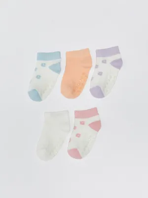 Patterned Baby Girl Booties Socks 5-pack
