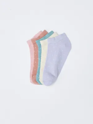 Patterned Girl's Booties Socks 5-pack