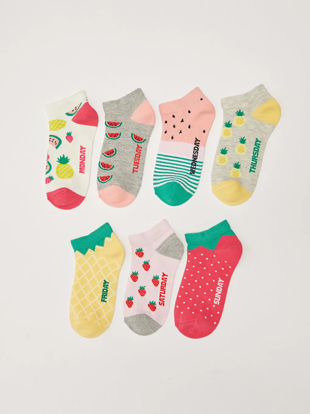 Patterned Girl's Booties Socks 7-pack